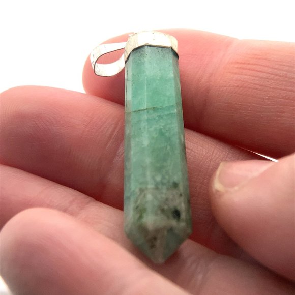 Amazonite 29.50ct Solid 925 Sterling Silver Pendant - Picture 1 of 7